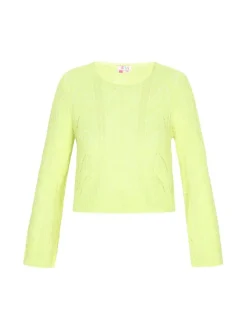 IZIA Damen Pullover in gelb - Ausschnitt: Rundhals