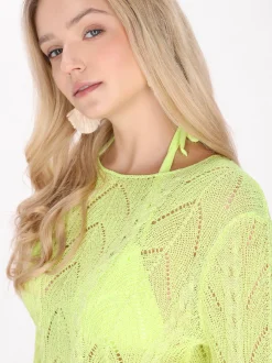 IZIA Damen Pullover in gelb - Ausschnitt: Rundhals