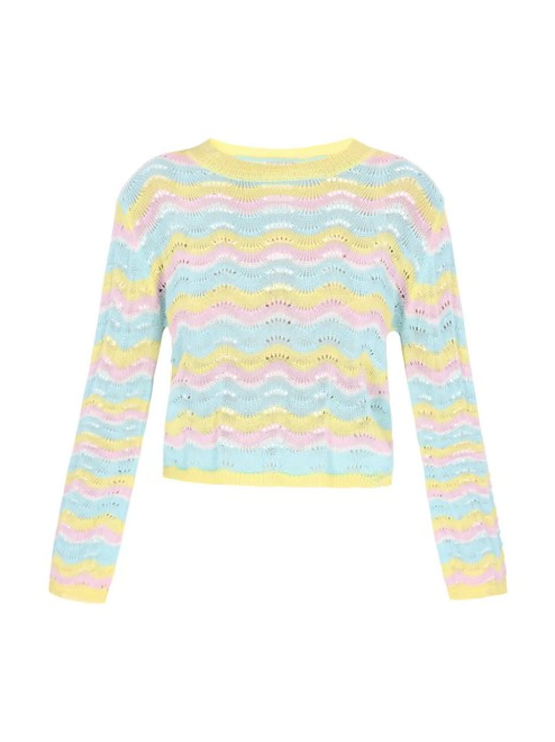 IZIA Damen Pullover in gelb - Ausschnitt: Rundhals