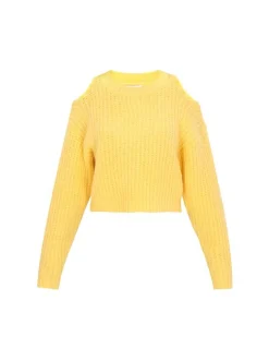 IZIA Damen Pullover in gelb - Ausschnitt: Rundhals