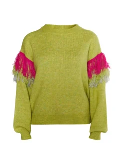 IZIA Damen Pullover in grün - Ausschnitt: Troyerkragen