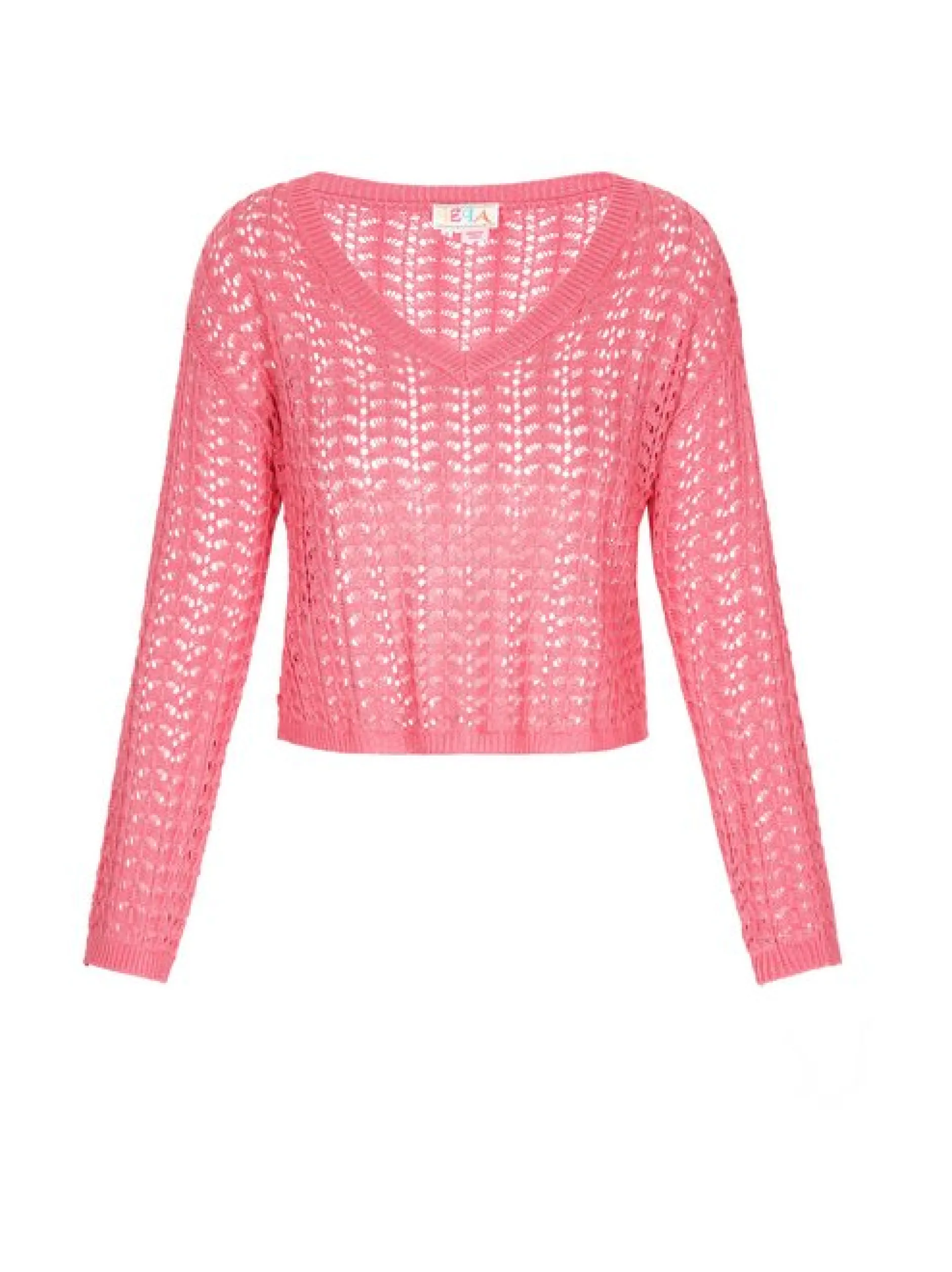 IZIA Damen Pullover in koralle - Ausschnitt: Rundhals