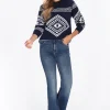 IZIA Damen Pullover in marine - Ausschnitt: Rundhals