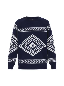 IZIA Damen Pullover in marine - Ausschnitt: Rundhals