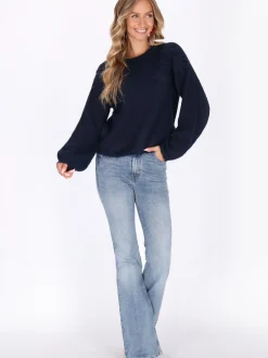 IZIA Damen Pullover in marine - Ausschnitt: Rundhals
