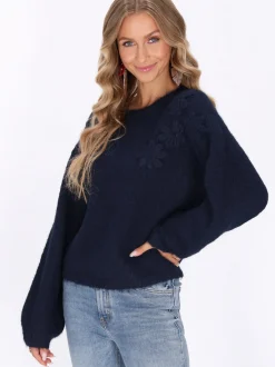 IZIA Damen Pullover in marine - Ausschnitt: Rundhals