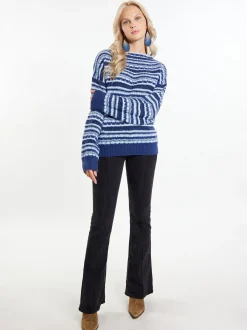 IZIA Damen Pullover in marine - Ausschnitt: Troyerkragen