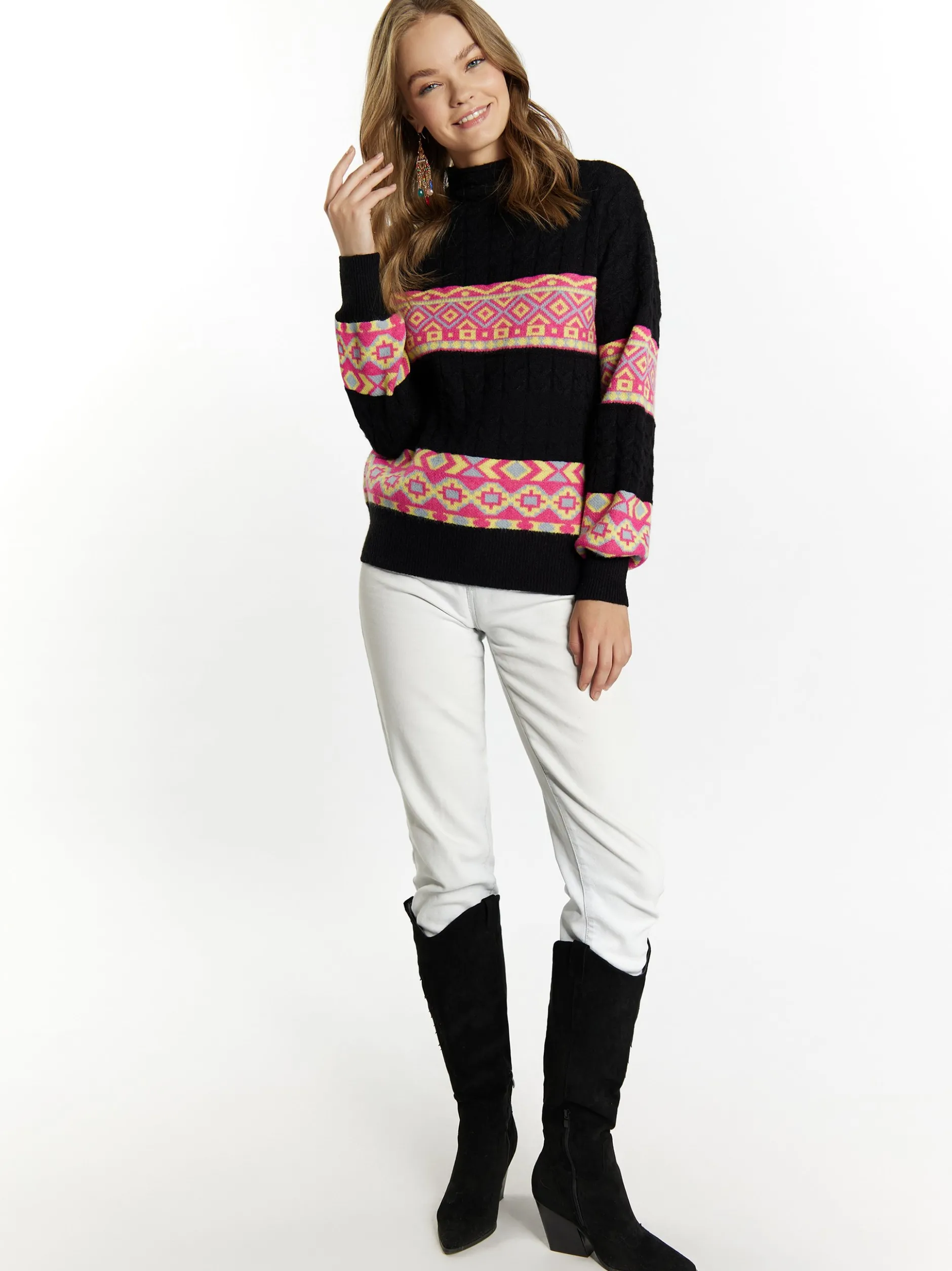 IZIA Damen Pullover in mehrfarbig