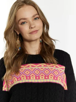 IZIA Damen Pullover in mehrfarbig - Ausschnitt: Rundhals