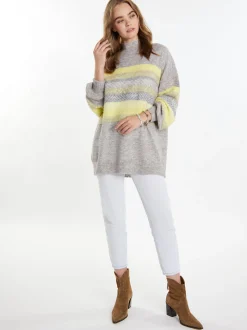 IZIA Damen Pullover in mehrfarbig - Ausschnitt: Rundhals