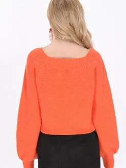 IZIA Damen Pullover in orange