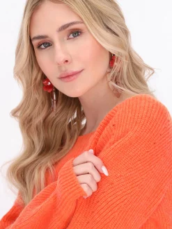 IZIA Damen Pullover in orange