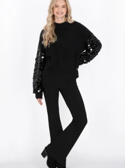 IZIA Damen Pullover in schwarz