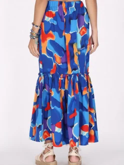 IZIA Damen Rock in blau orange
