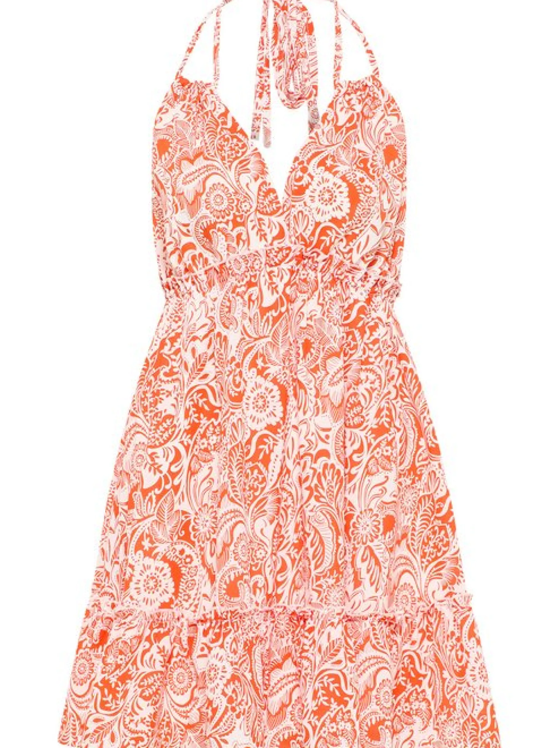 IZIA Damen Sommerkleid in rot - Ausschnitt: V-Ausschnitt