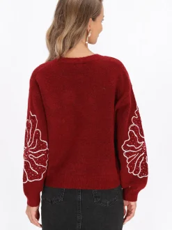 IZIA Damen Strickjacke in bordeaux