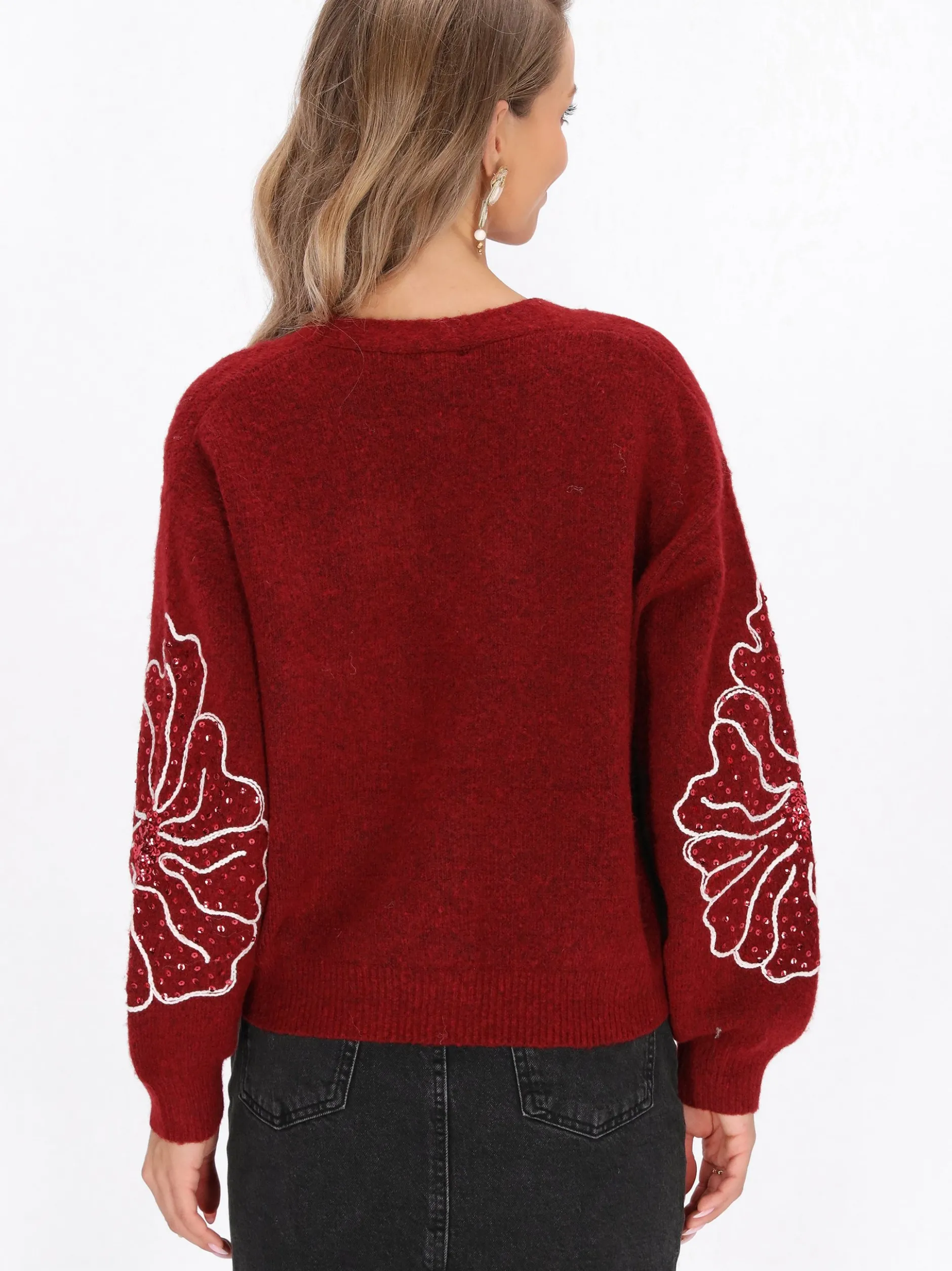 IZIA Damen Strickjacke in bordeaux