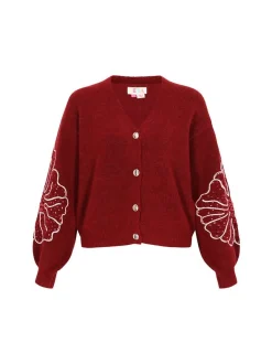IZIA Damen Strickjacke in bordeaux