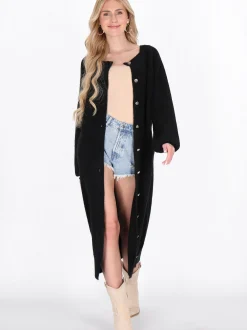IZIA Damen Strickjacke in schwarz