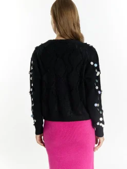 IZIA Damen Strickjacke in schwarz