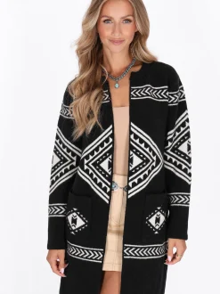 IZIA Damen Strickjacke in schwarz - Ausschnitt: Rundhals