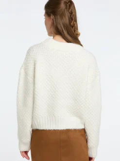 IZIA Damen Strickpullover in weiß
