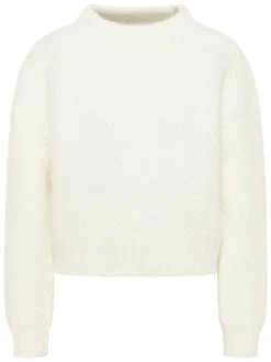 IZIA Damen Strickpullover in weiß