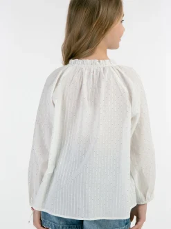 IZIA Mädchen Bluse in weiß - Ausschnitt: Rundhals