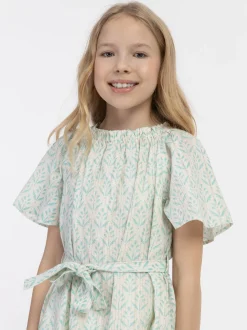 IZIA Mädchen Sommerkleid in türkis - Länge: mittel