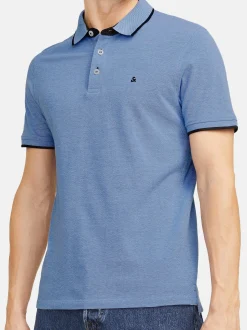 Jack & Jones Herren Poloshirt - 3er Pack Paulos - Slim Fit in hellblau