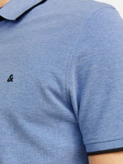 Jack & Jones Herren Poloshirt - 3er Pack Paulos - Slim Fit in hellblau