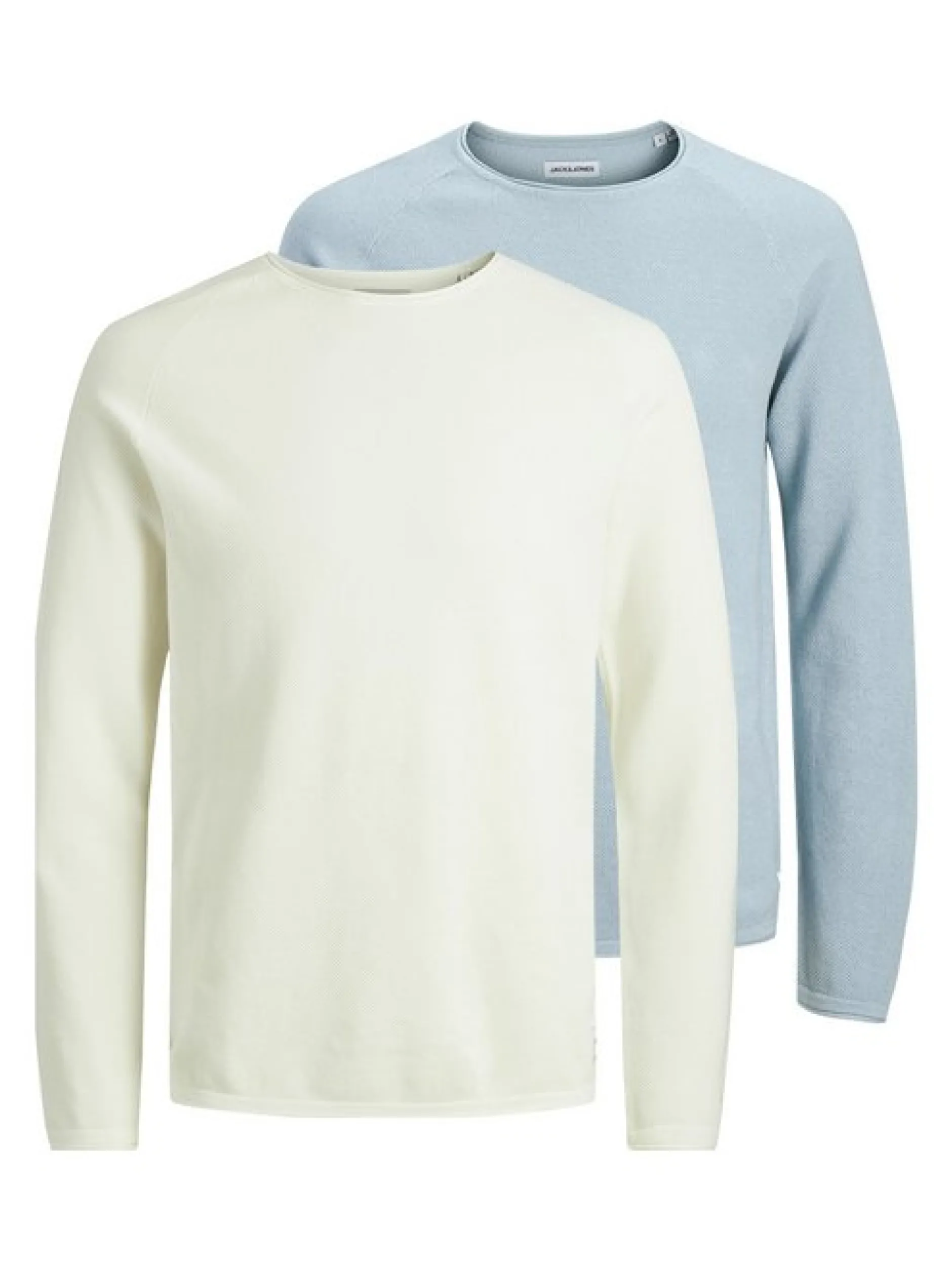Jack & Jones Herren Pullover im 2er-Pack Hill in ecru hellblau