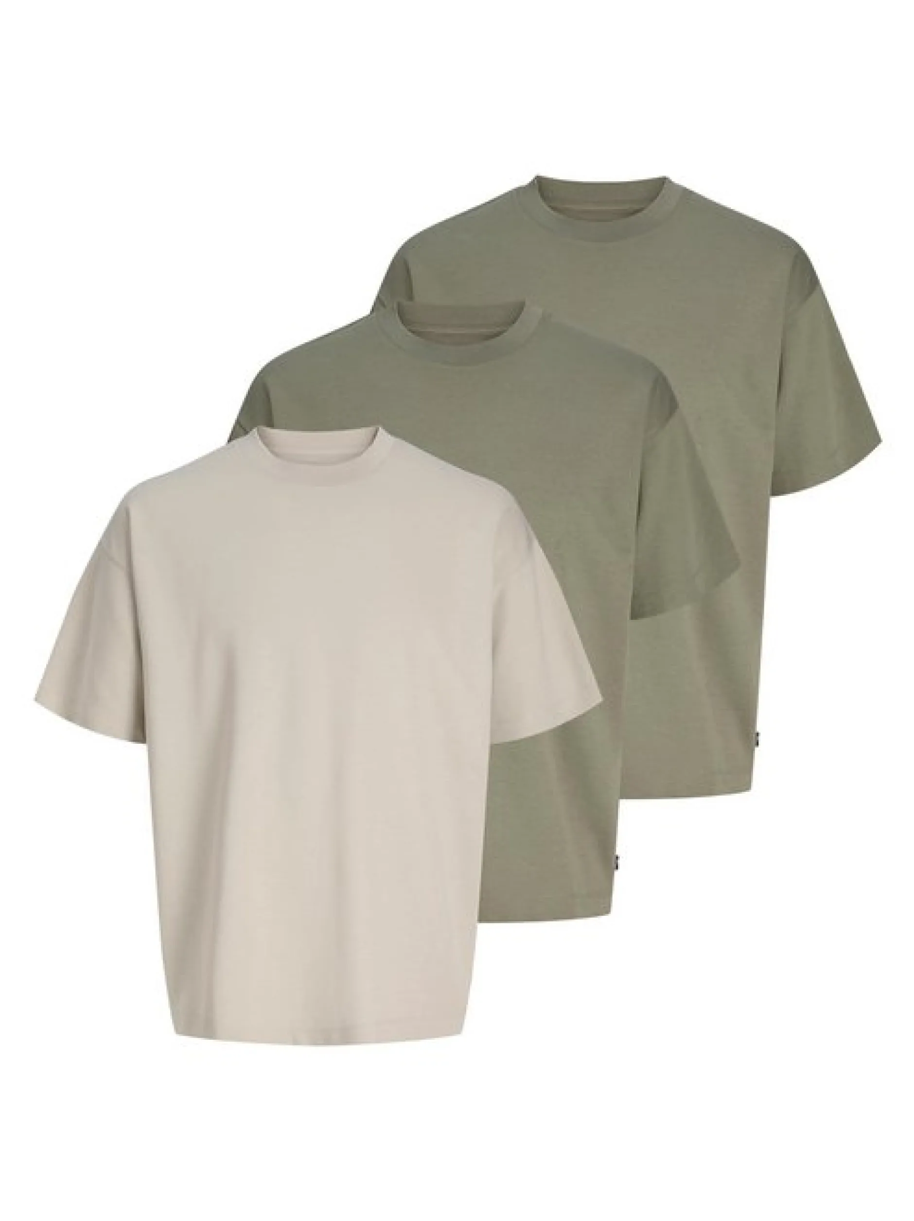 Jack & Jones Herren T-Shirt - Barron Tee im 3er-Pack in mehrfarbig