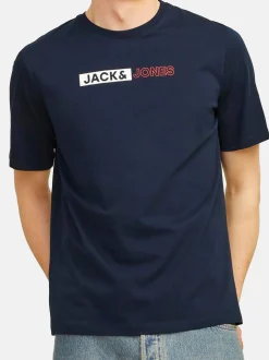 Jack & Jones Herren T-Shirt - 3er Pack Corp in blau
