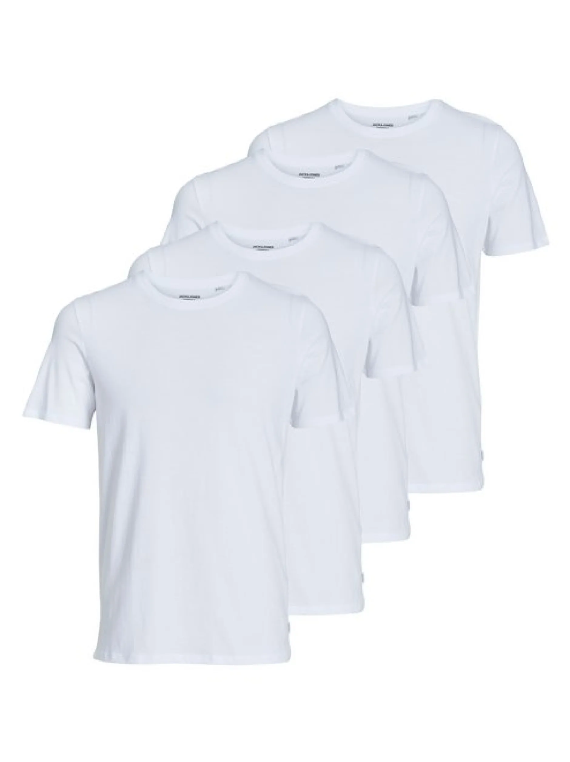 Jack & Jones Herren T-Shirt - 4er Pack Basic in weiß