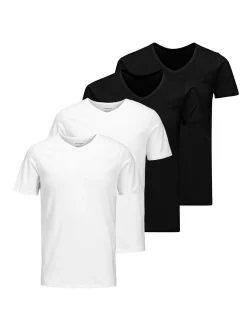 Jack & Jones Herren T-Shirt 4er Pack in mehrfarbig