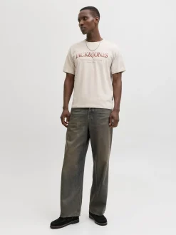 Jack & Jones Herren T-Shirt in melange - Ärmel: kurzarm