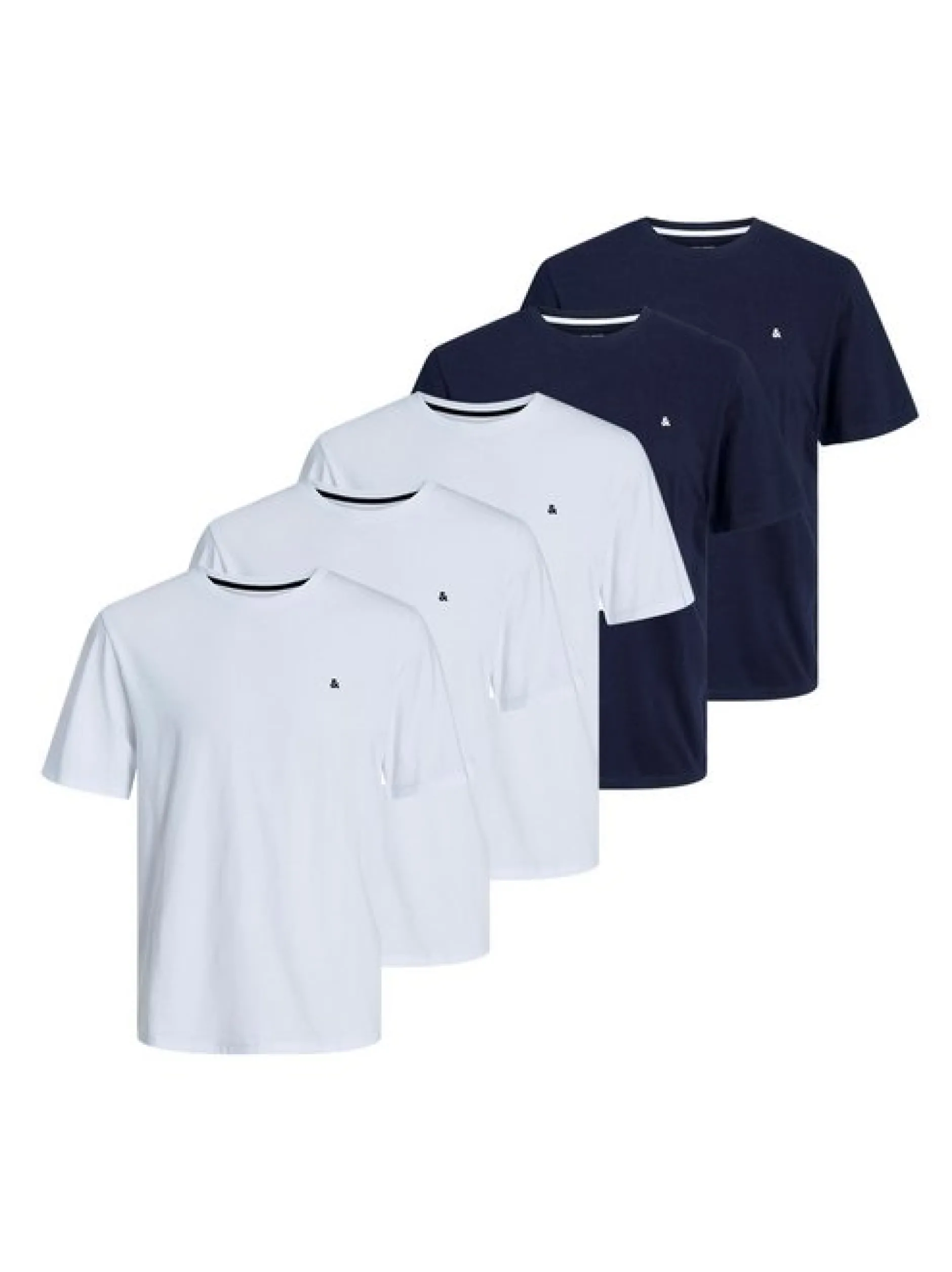 Jack & Jones Herren T-Shirts im 5er-Pack in blau