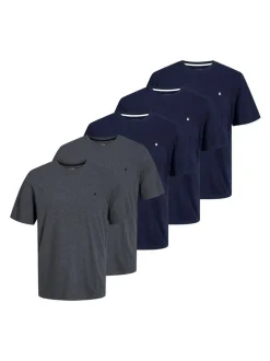Jack & Jones Herren T-Shirts im 5er-Pack in grau