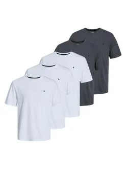 Jack & Jones Herren T-Shirts im 5er-Pack in grau