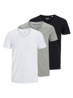 Jack & Jones Herren T-Shirts im 3er-Pack in mehrfarbig