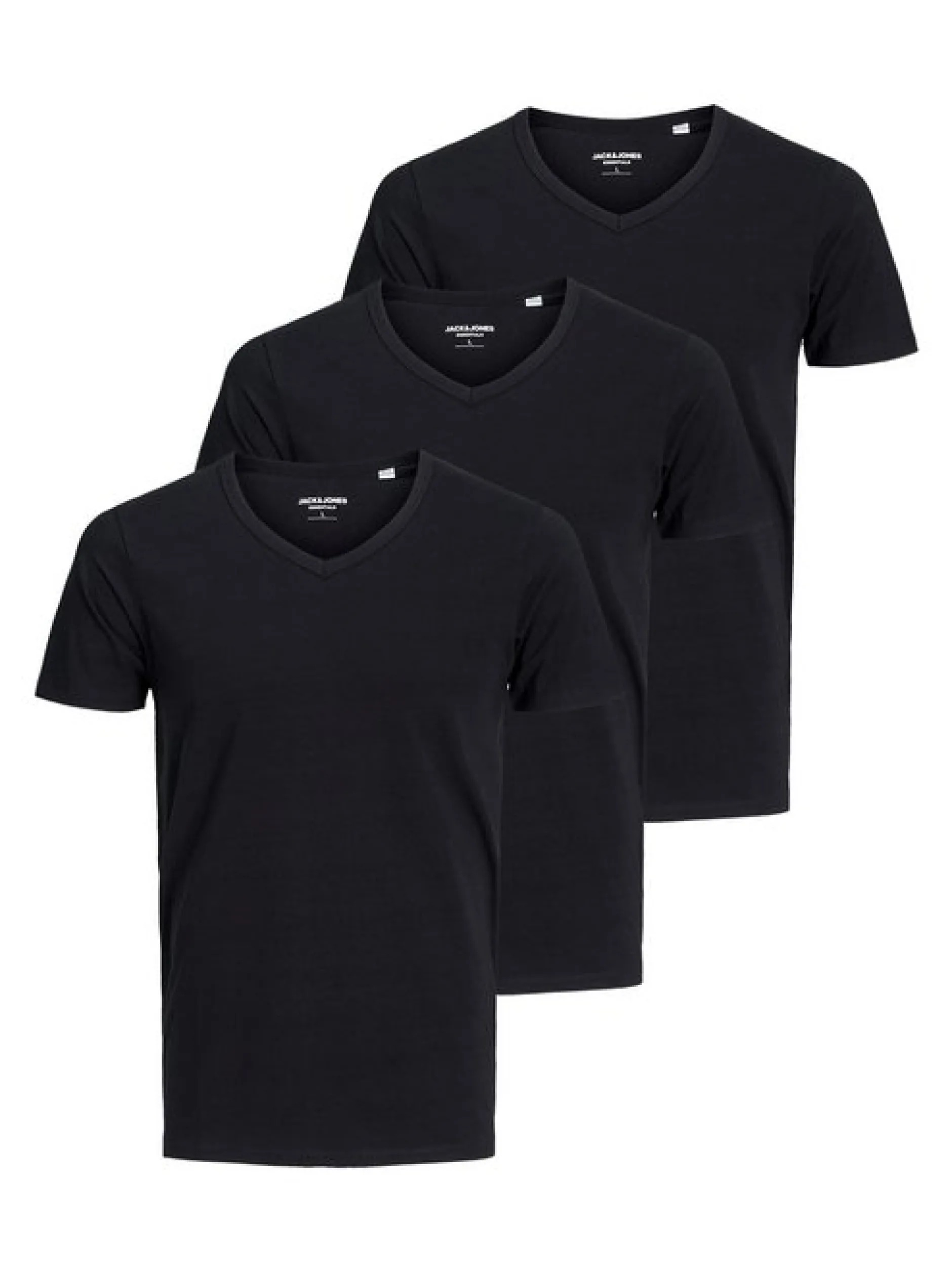Jack & Jones Herren T-Shirts im 3er-Pack in schwarz