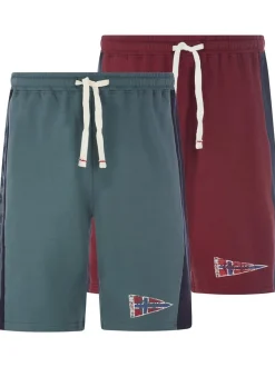 Jan Vanderstorm Herren Doppelpack Shorts - HARAL in rot petrol