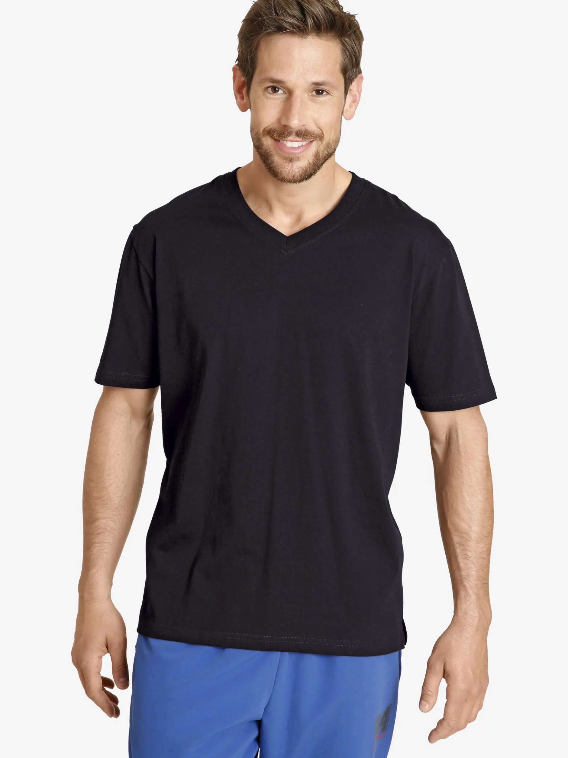Jan Vanderstorm Herren Doppelpack T-Shirt - OSMO in schwarz