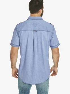 Jan Vanderstorm Herren Jeanshemd - LORENSIUS in blau