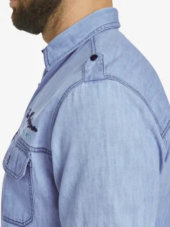 Jan Vanderstorm Herren Jeanshemd - LORENSIUS in blau