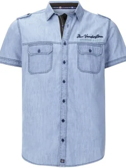 Jan Vanderstorm Herren Jeanshemd - LORENSIUS in blau