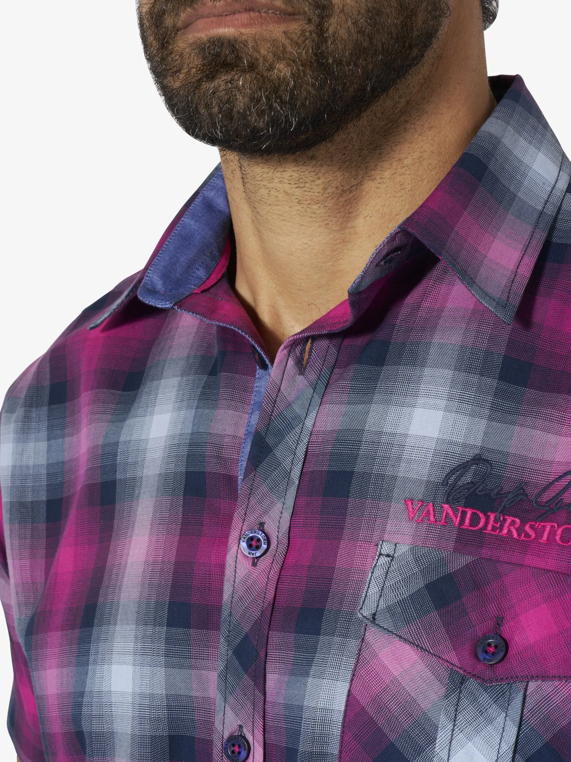 Jan Vanderstorm Herren Kurzarmhemd - HILSING in pink