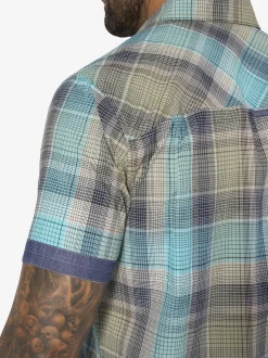 Jan Vanderstorm Herren Kurzarmhemd - KLENGT in beige blau