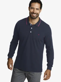 Jan Vanderstorm Herren Langarm-Poloshirt - ELLIS in blau